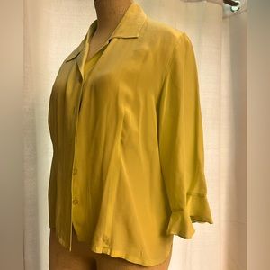 Vintage New York City design co. Lime green silk 1/4 sleeve size large women’s